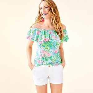 5/$20 Lily Pulitzer La Fortuna Flamingo Top XL